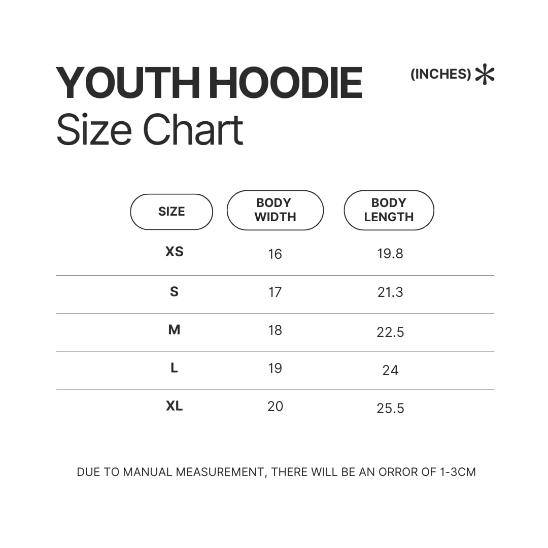 Youth Hoodie Size Chart - Pink Panther Merch