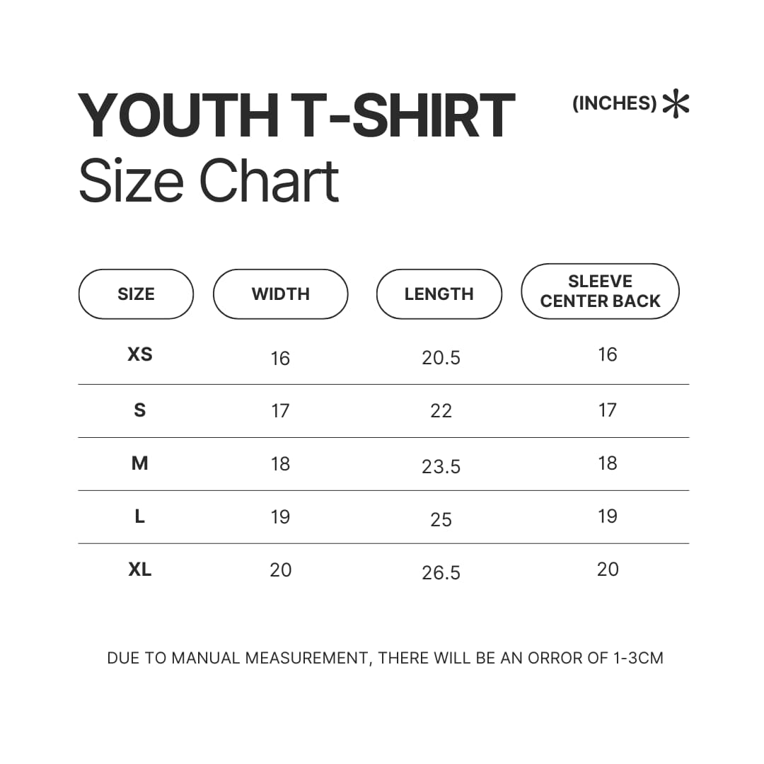 Youth T shirt Size Chart - Pink Panther Merch