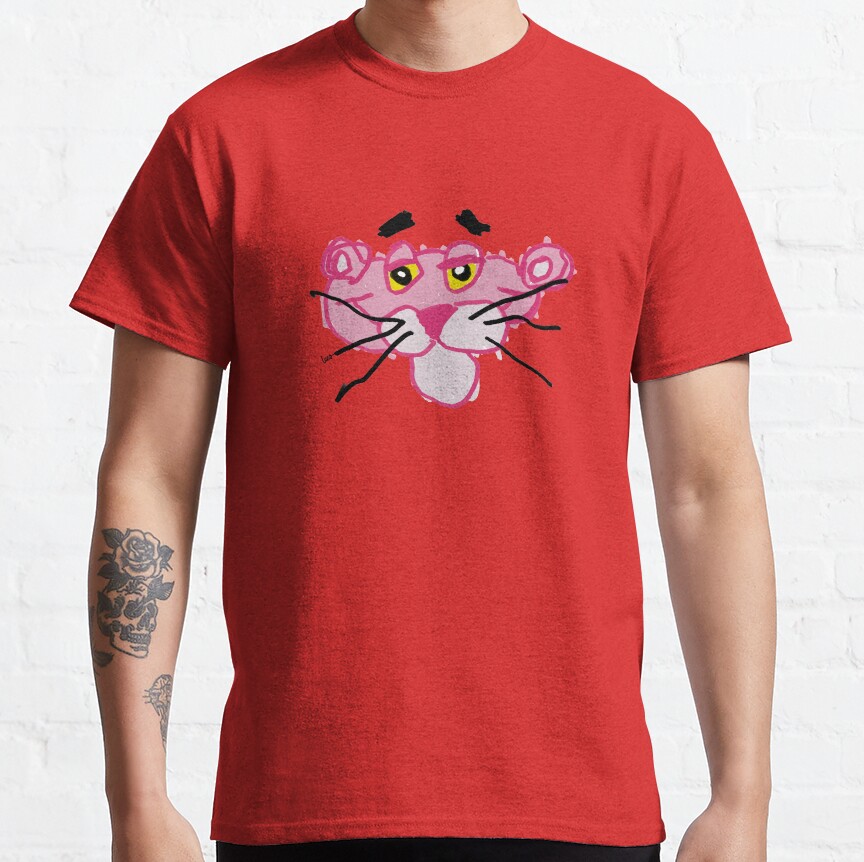 Pink Panther White Background T-shirt - Image 6