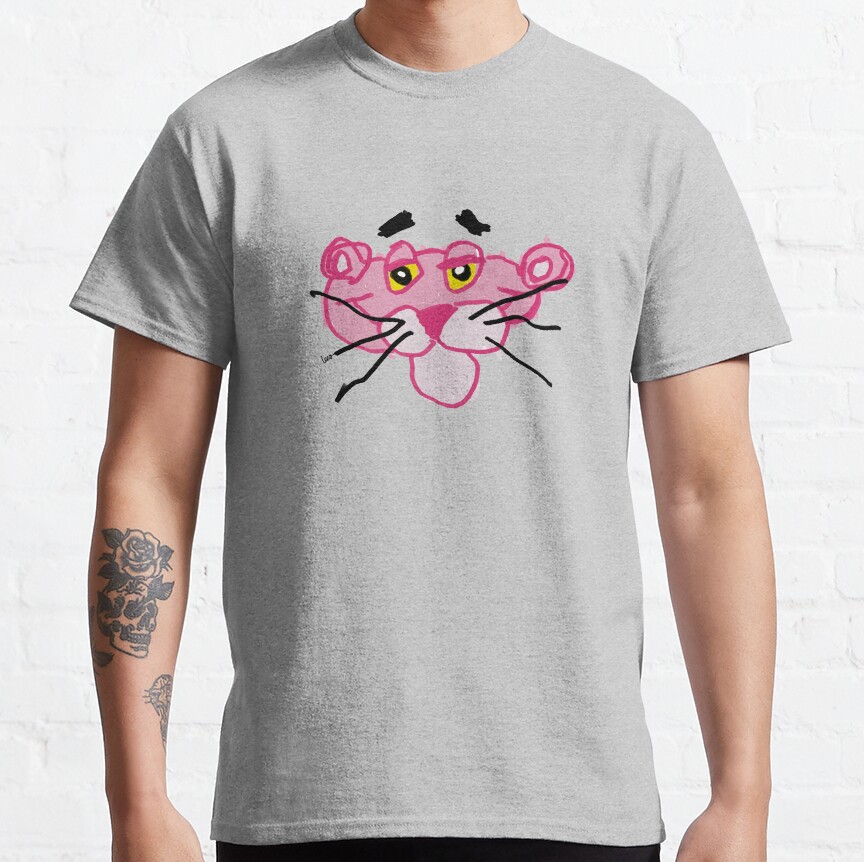 Pink Panther White Background T-shirt - Image 4