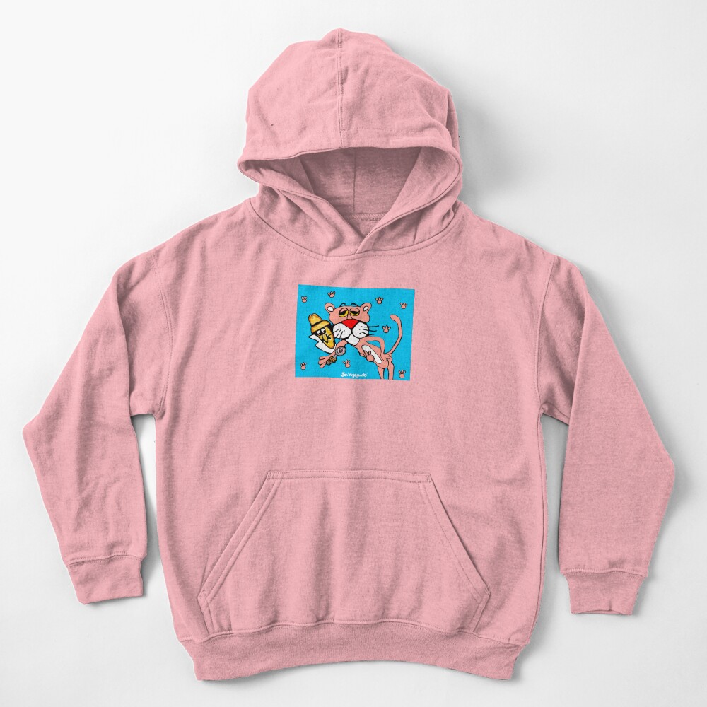 The Pink Panther And Little Man Kids Hoodie