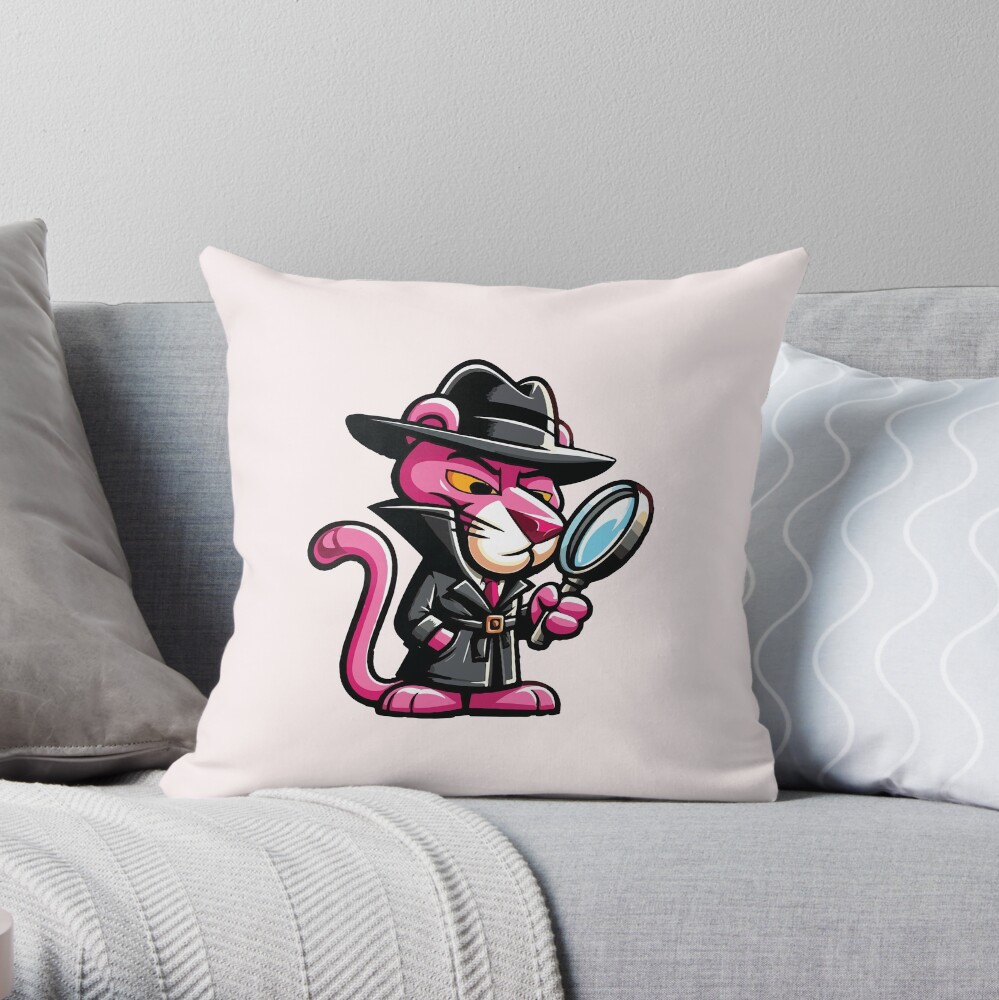The Pink Panther Detective Throw Pillow