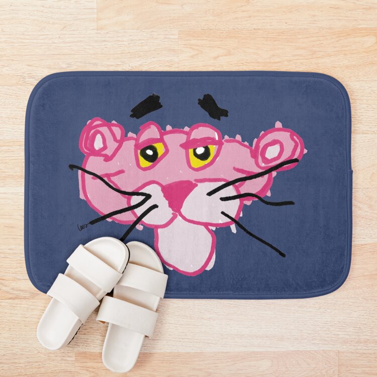 Pink Panther Blue Background Bath Mat - Image 3